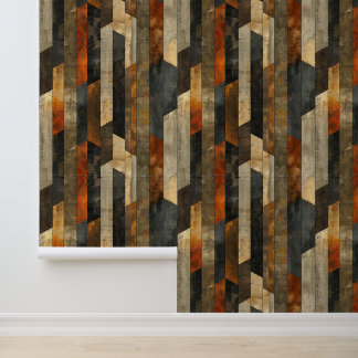 Architectural vertical strict shape vintage style wallpaper 