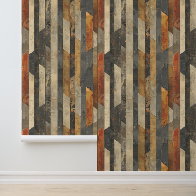 Architectural vertical strict shape vintage style wallpaper  (Application)