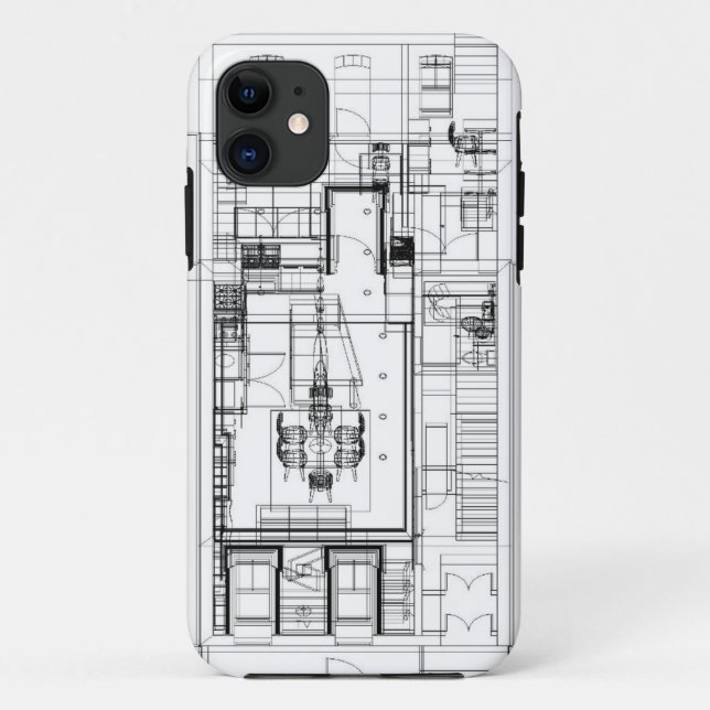 Architectural wireframe phone case (Back)