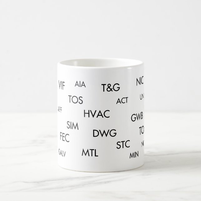 Architecture Abbreviations Mug (Center)
