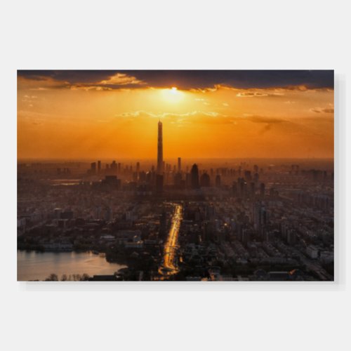 Architecture amazing view Building with sunset Foam Board