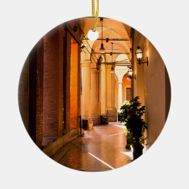 Architecture and Portico in Bologna Italy Ceramic Ornament (Front)