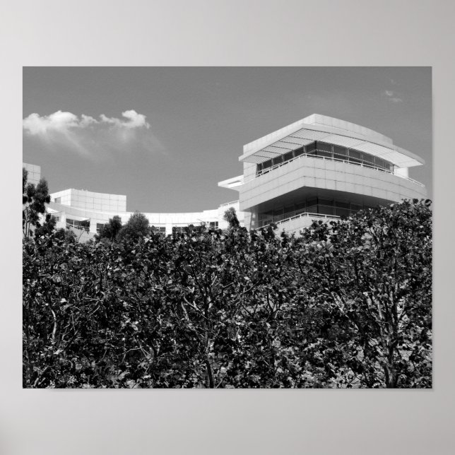 Architecture at The Getty Center in Black & White Poster (Front)