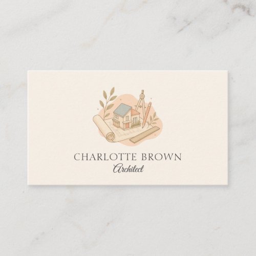 Architecture Building Construction Blueprint Business Card