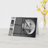 Architecture Circle & Lines Black and White Photo Card (Yellow Flower)