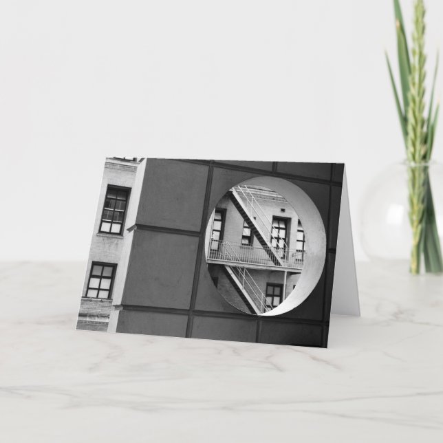 Architecture Circle & Lines Black and White Photo Card (Front)