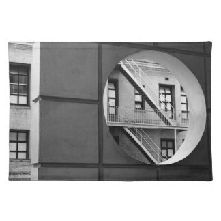 Architecture Circle & Lines Black and White Photo Cloth Placemat