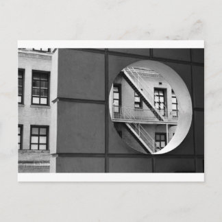 Architecture Circle & Lines Black and White Photo Postcard