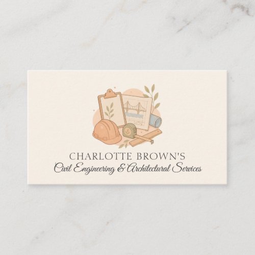 Architecture Construction Civil Engineering Business Card