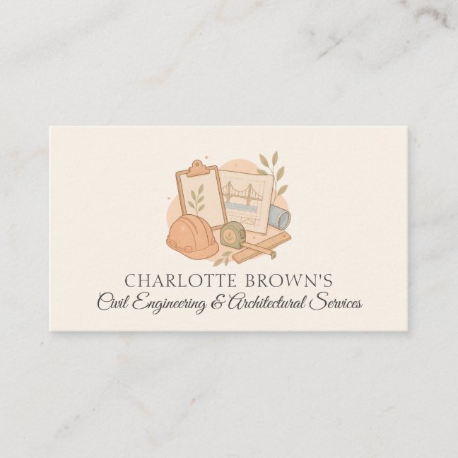 Architecture Construction Civil Engineering Business Card