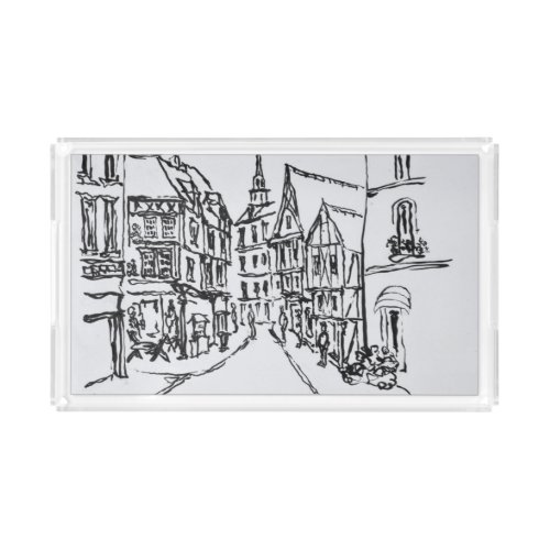 Architecture  Dinan Brittany France Acrylic Tray