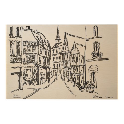 Architecture  Dinan Brittany France Wood Wall Art