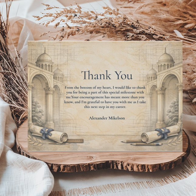Architecture Drafting Tools Graduation Thank You Card (Creator Uploaded)