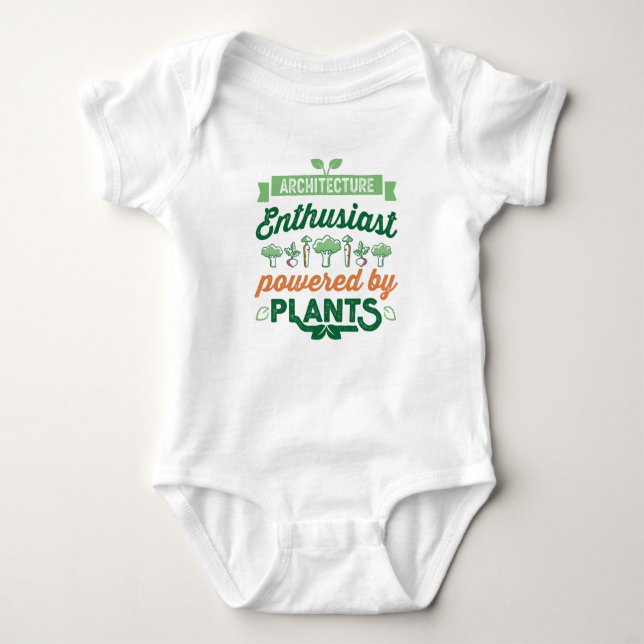 Architecture Enthusiast powered by Plants Vegan Baby Bodysuit (Front)