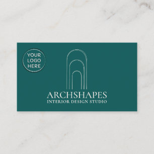 Architecture Geometry Interior Designer green Business Card