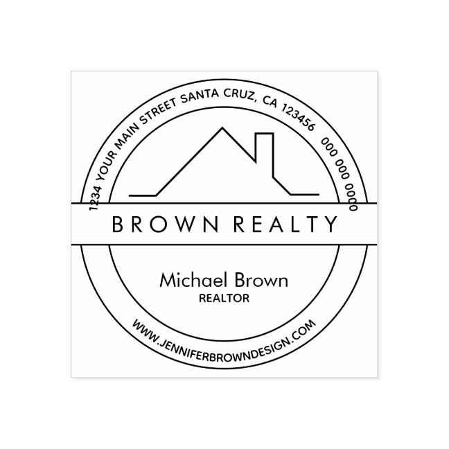 Architecture House Roof Logo for Real Estate Rubber Stamp