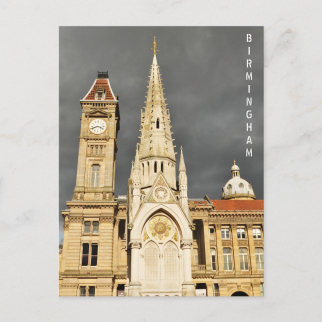 Architecture in Birmingham, England Postcard (Front)