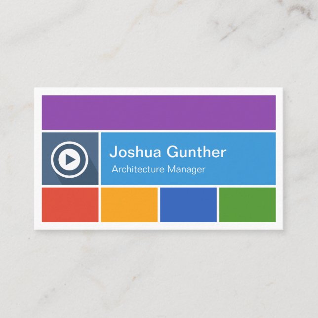 Architecture Manager - Modern Flat Metro Style Business Card (Front)