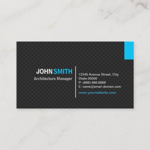 Architecture Manager _ Modern Twill Grid Business Card