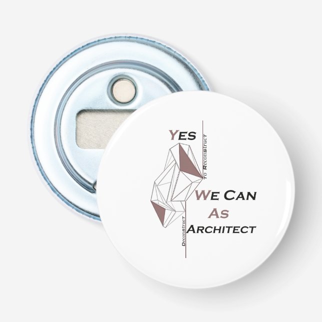 architecture, modern design, geometric art, black  bottle opener (Front)