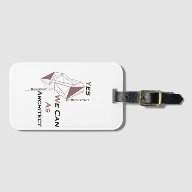 architecture, modern design, geometric art, black  luggage tag (Front Horizontal)