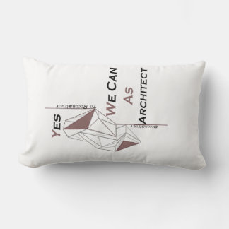 architecture, modern design, geometric art, black lumbar pillow