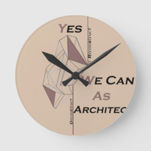 architecture, modern design, geometric art, black  round clock