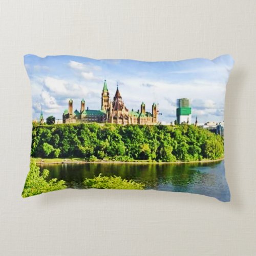 Architecture of Parliament Hill Ottawa Buy Now Accent Pillow