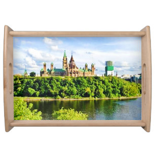 Architecture of Parliament Hill Ottawa. Buy Now Serving Tray