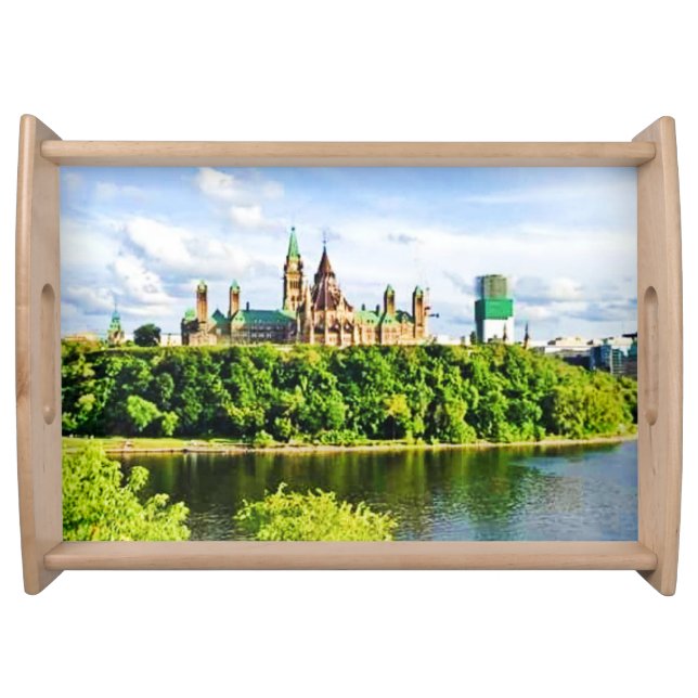 Architecture of Parliament Hill Ottawa. Buy Now Serving Tray (Front)