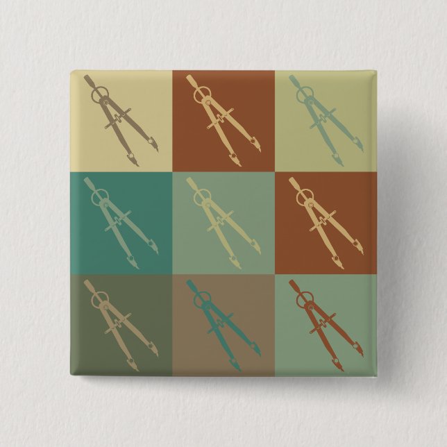 Architecture Pop Art Pinback Button (Front)