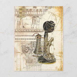architecture  steampunk antique vintage telephone postcard