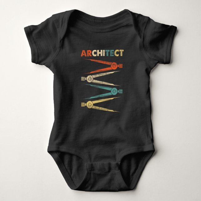 Architecture Student Construction Retro Architect Baby Bodysuit (Front)
