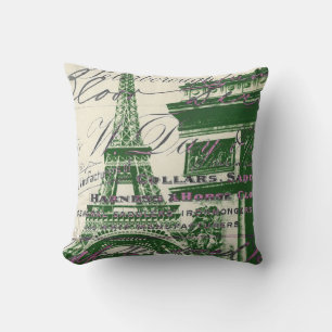 architecture victory gate paris eiffel tower throw pillow
