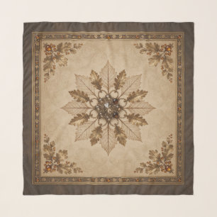 Archival Parchment Botanical Jeweled 36X36 Scarf