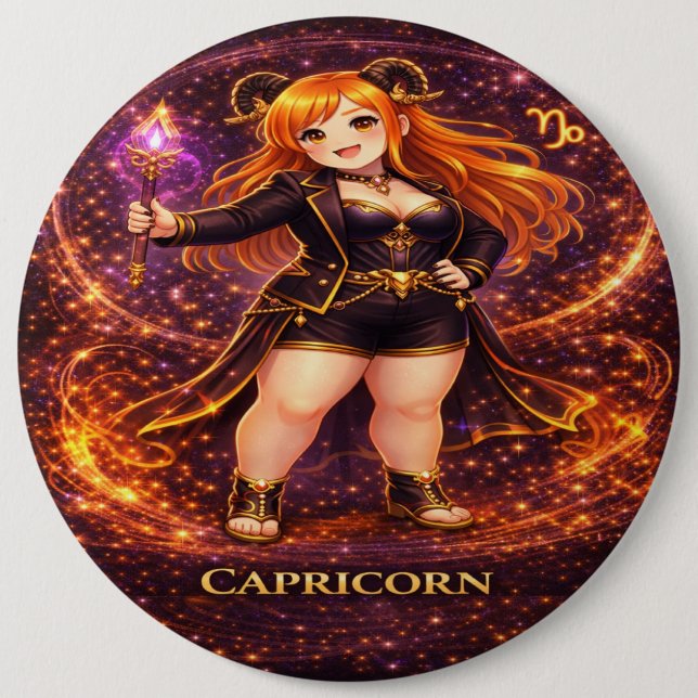 Archive Galaxy: Capricorn Rooted Peak Button (Front)