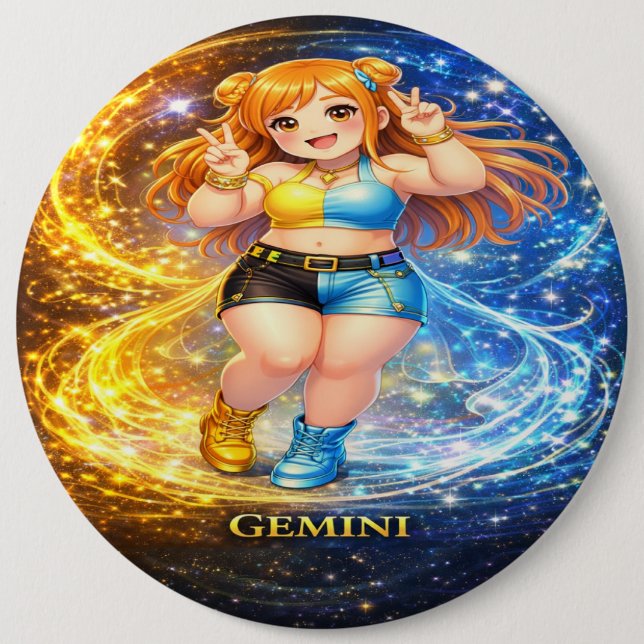 Archive Galaxy: Gemini Vocal Twins Button (Front)