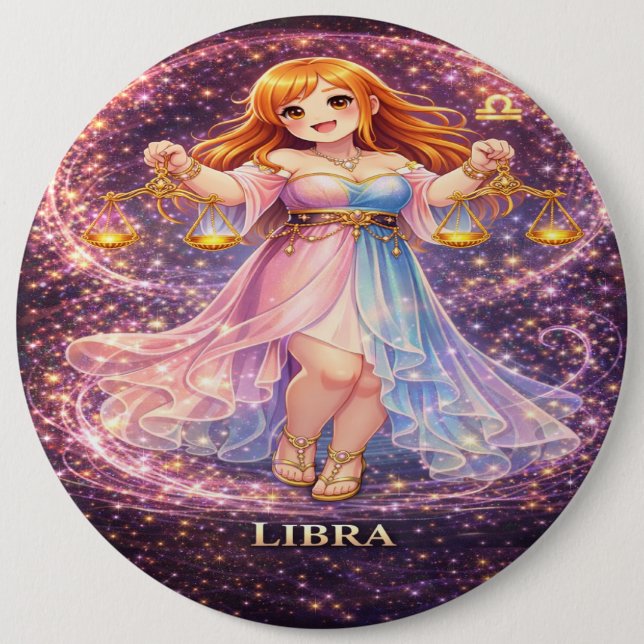 Archive Galaxy: Libra Neon Harmony Button (Front)
