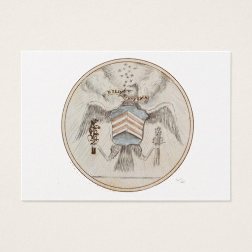 Customizable Archive Presidential Seal Sketch Business Card Template