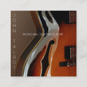 Archtop Guitar Player Custom Square Business Card