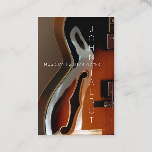 Archtop Guitar Player Custom V Business Card (Front)