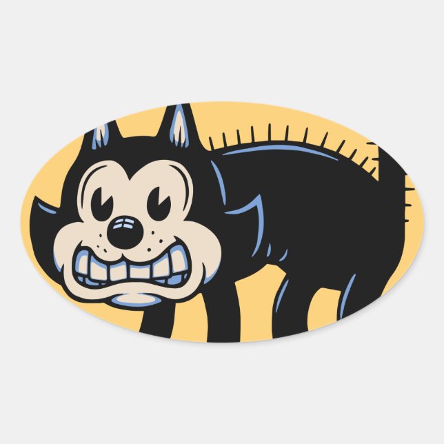 Archy Cat Oval Sticker (Front)