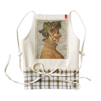 Arcimboldo Summer Vintage Collage On Old Book Page Zazzle HEART Apron