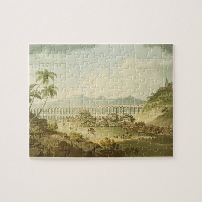 Arcos de Carioco, or Grand Aqueduct in Rio de Jane Jigsaw Puzzle (Horizontal)