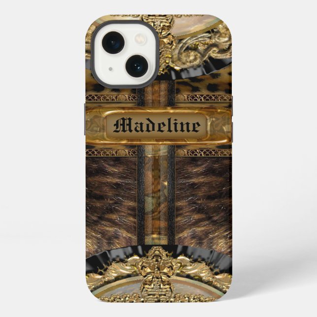 Arcos Leopard Monogram Tough Iphone Case (Back)