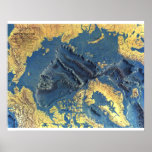 &quot; Arctic: 1971 - Ocean SeaFloor map ... Poster