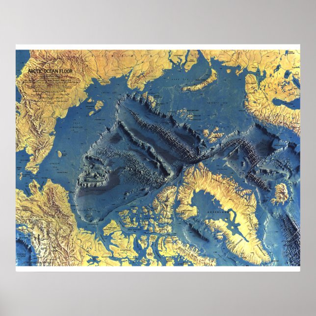" Arctic: 1971 - Ocean SeaFloor map ... Poster (Front)