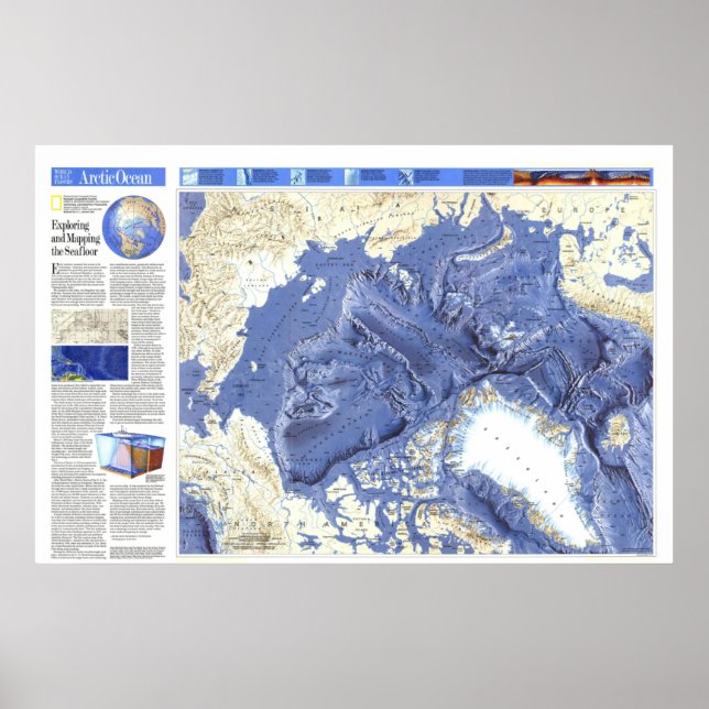 " Arctic: 1990/today - Detailed Ocean Floor map... Poster (Front)