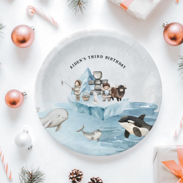 Arctic Adventure Birthday Party Paper Plates (Creator Uploaded)