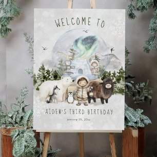 Arctic Adventure Birthday Party Welcome Foam Board